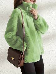 Teddy coat with drawstring