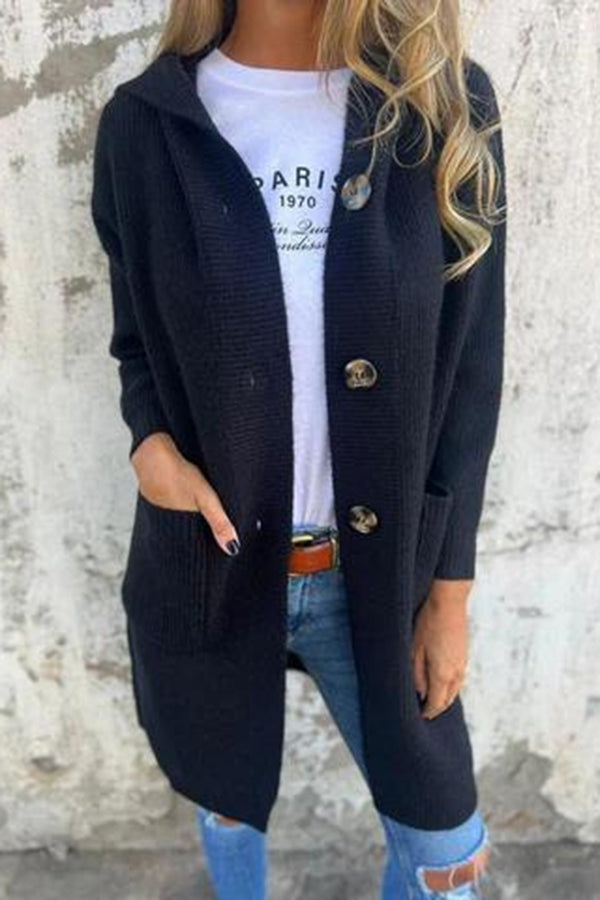 Valenzora | Lässige Strickjacke mit Kapuze für Damen für den Herbst