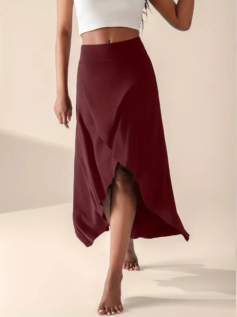 Valenzora | High-waisted slit skirt with pockets