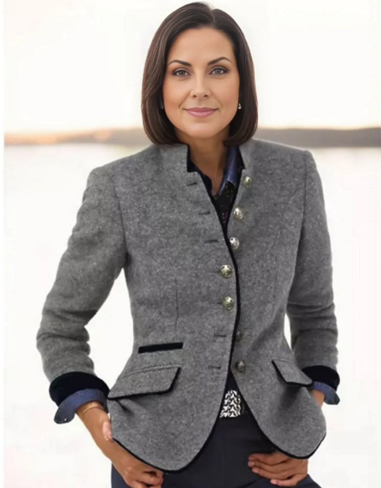 Valenzora | Women's multi-button wool jacket with color combination