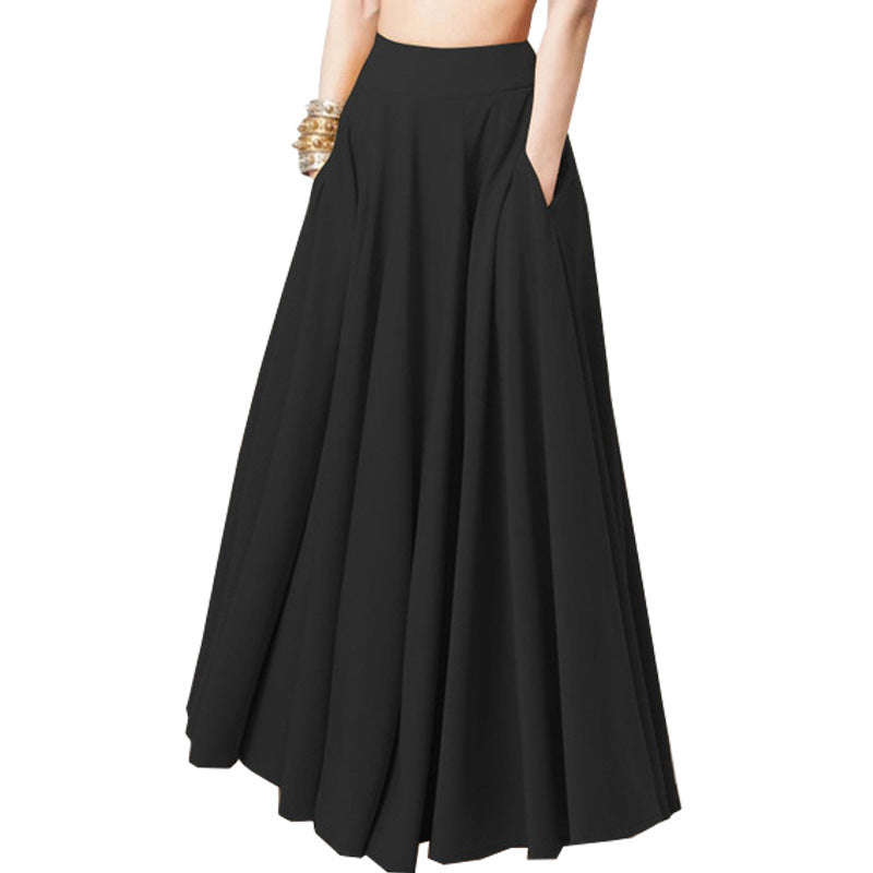 Valenzora | Solid-color mid-length pleated skirt for women