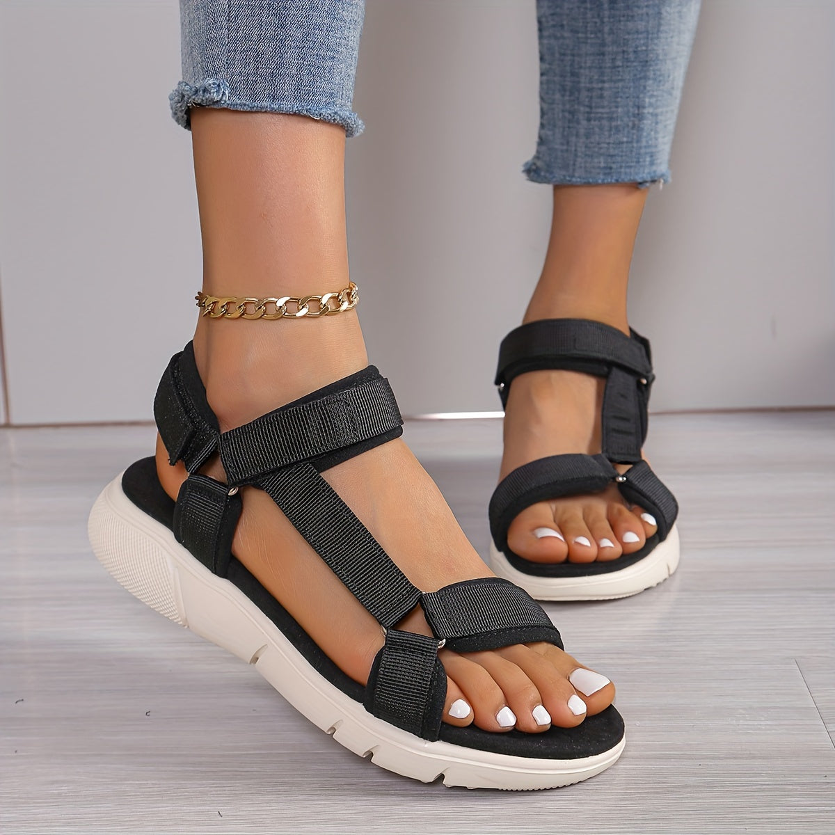 Valenzora | Women's Sandals: Color Block, Non-Slip, Elegant, Lightweight, Outdoor, Summer
