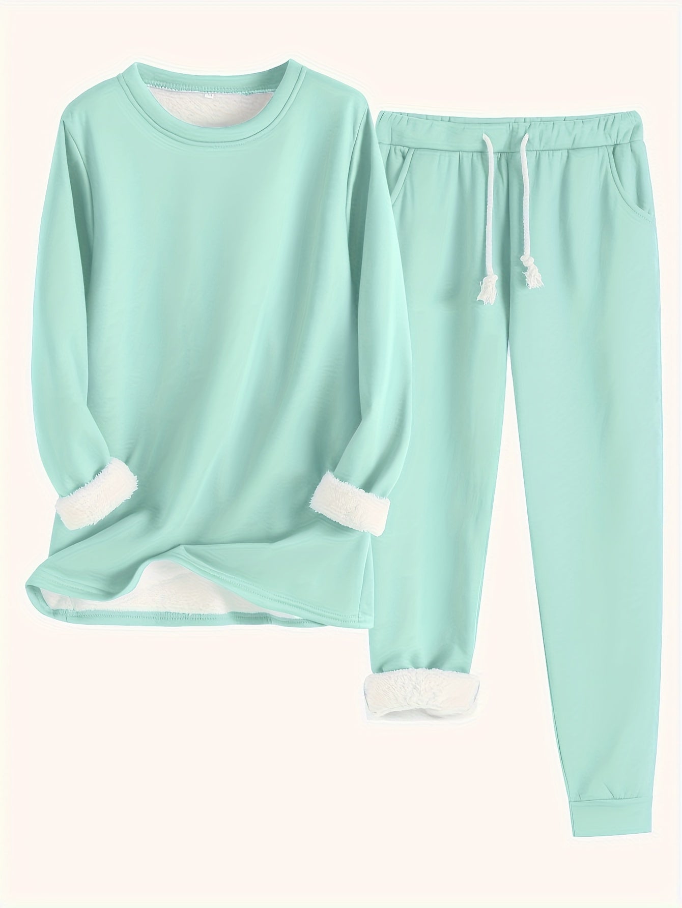 Valenzora | Stylish Winter Casual Thermal Sweatshirt and Jogging Pants Set for Women