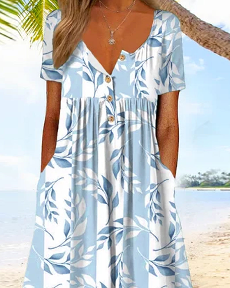 Valenzora | Slim-fit dress with short sleeves