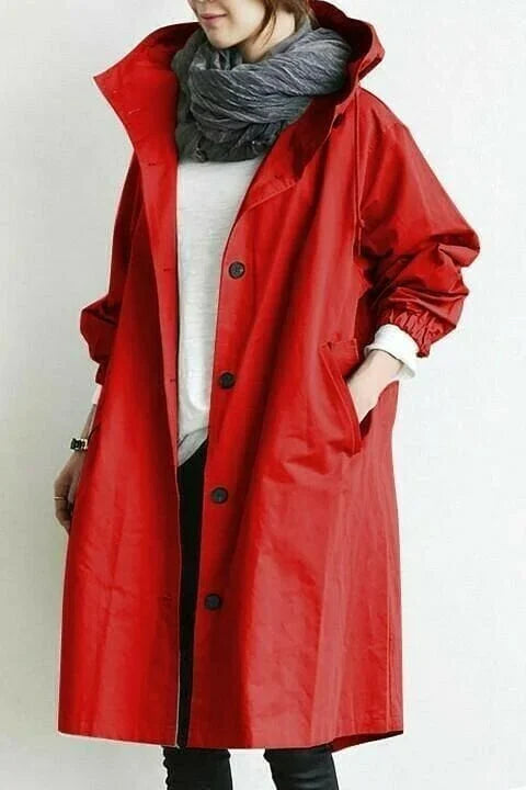 Oversized Kapuzen-Windbreaker-Regenjacke