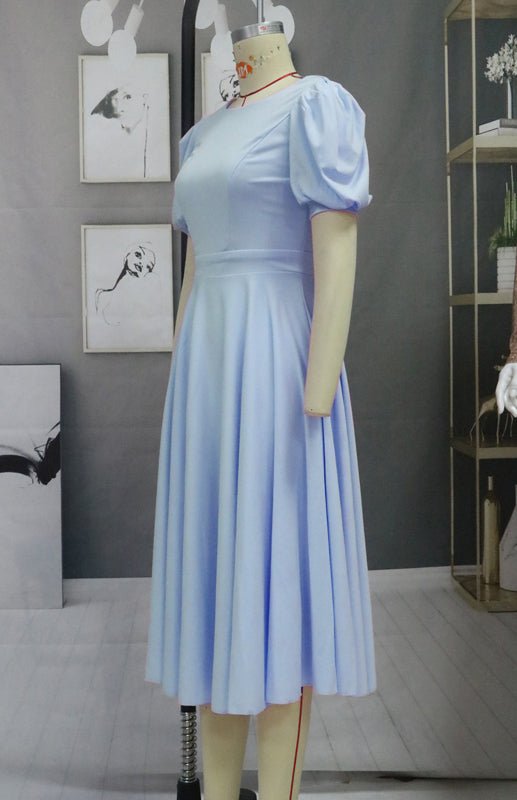Valenzora | Fashion Solid Color Slim Fit Sexy Big Swing Dress