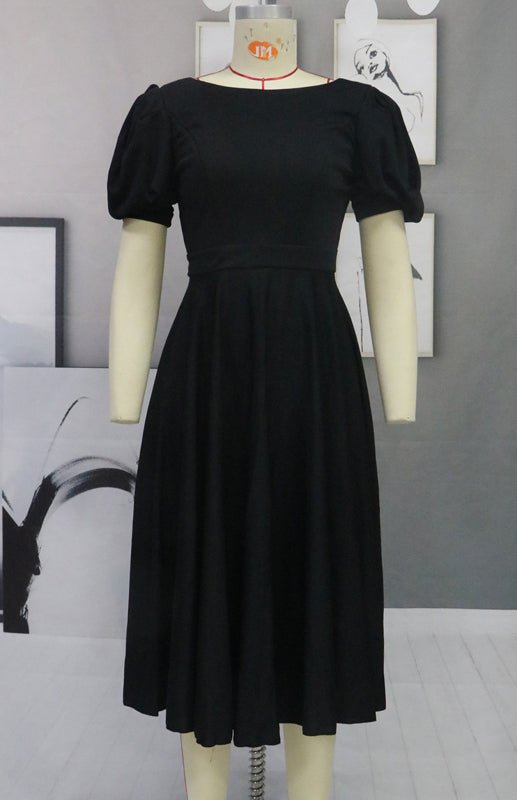 Valenzora | Fashion Solid Color Slim Fit Sexy Big Swing Dress