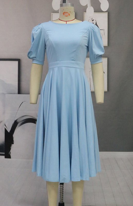Valenzora | Fashion Solid Color Slim Fit Sexy Big Swing Dress