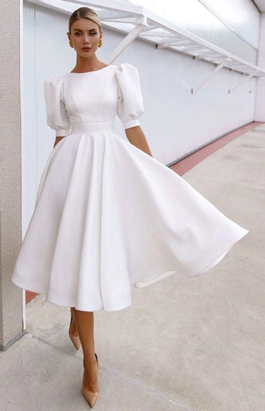 Valenzora | Fashion Solid Color Slim Fit Sexy Big Swing Dress