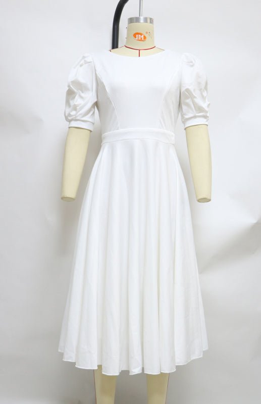 Valenzora | Fashion Solid Color Slim Fit Sexy Big Swing Dress