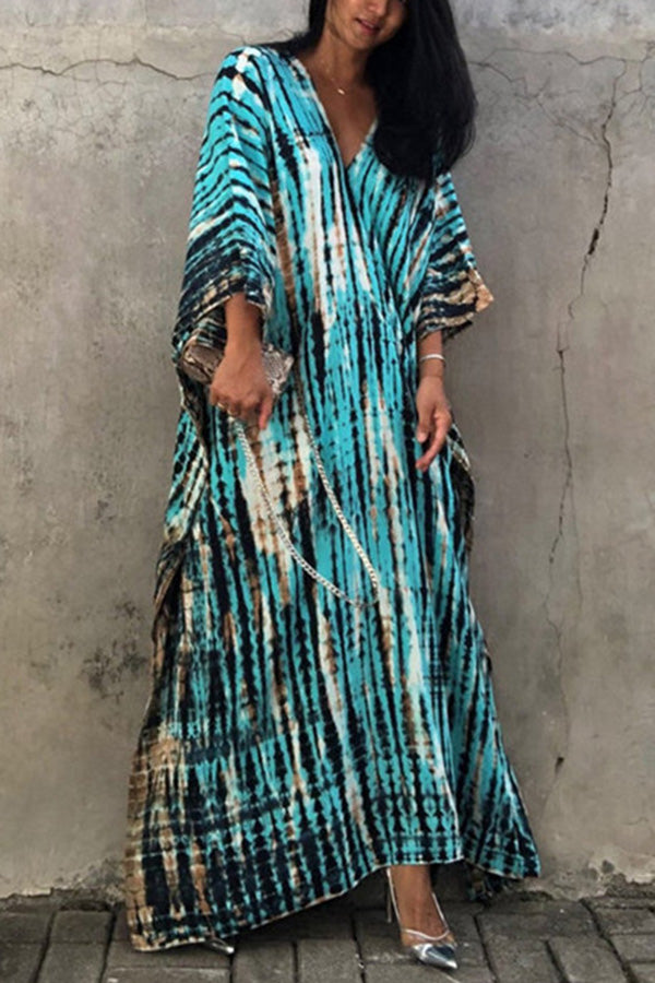 Valenzora Freely – Lockeres Wickelkleid im Batik-Boho-Stil