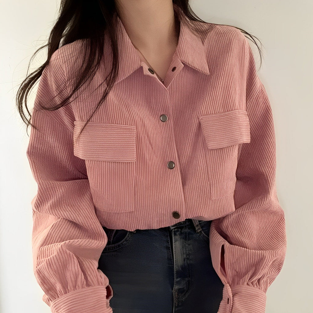 Valenzora | Women's Corduroy Jacket with Short Lapel