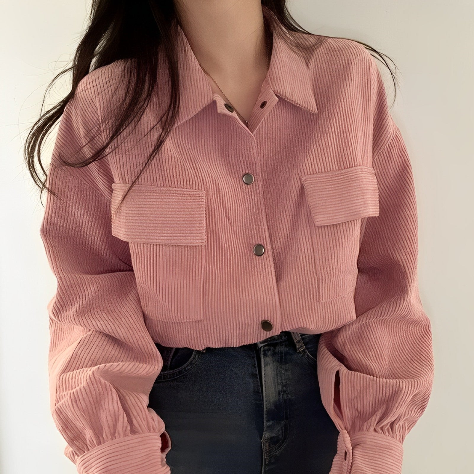 Valenzora | Women's Corduroy Jacket with Short Lapel
