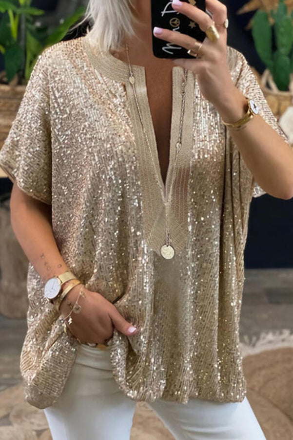 Valenzora | Funky Evening Paliet Top with a Loose Fit