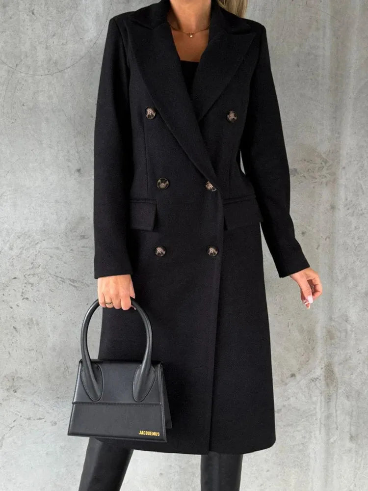 Winter jacket with lapel for women