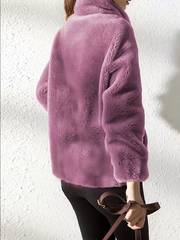 Teddy coat with drawstring