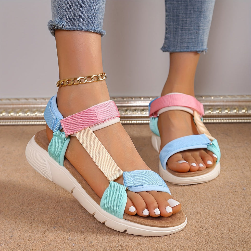 Valenzora | Women's Sandals: Color Block, Non-Slip, Elegant, Lightweight, Outdoor, Summer
