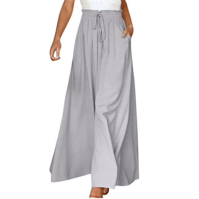Valenzora | Lightweight women's wide-leg linen trousers for spring and summer