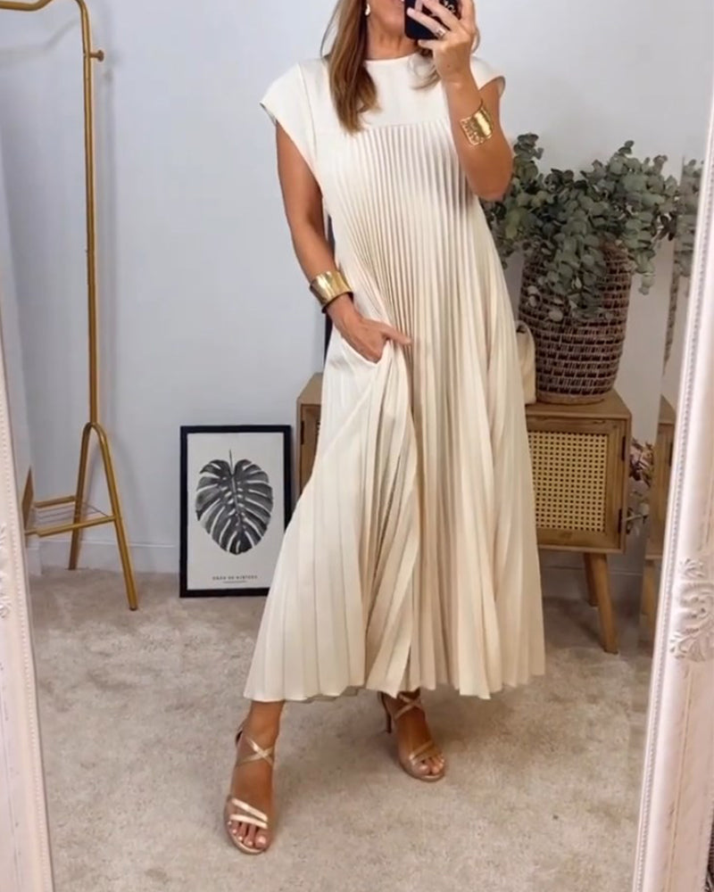 Valenzora | Ärmelloses elegantes Plisseekleid