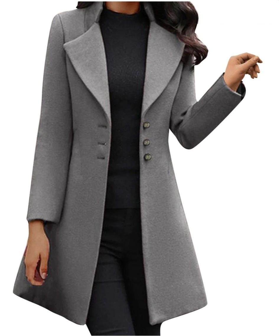 Italian wool coat with long sleeves