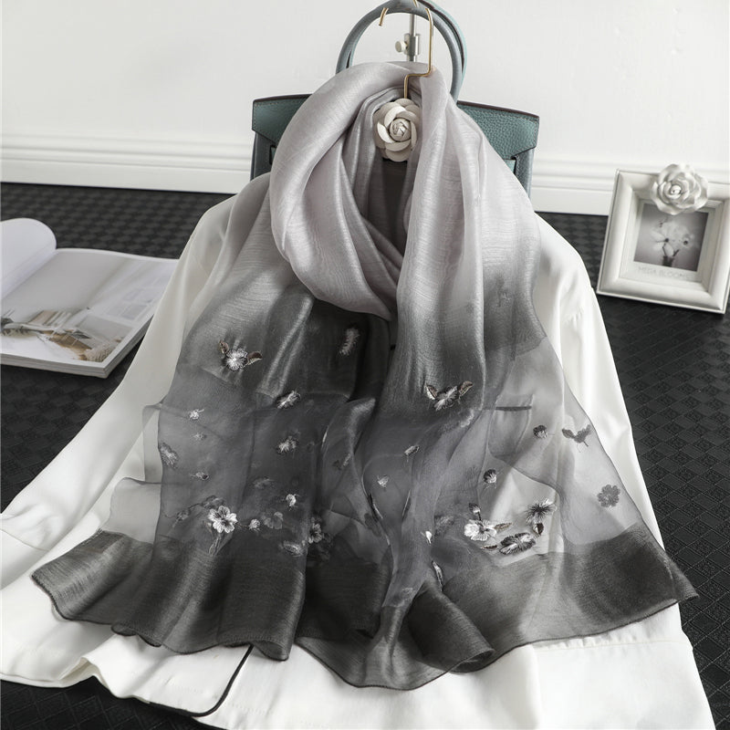 Valenzora | Women's genuine silk wool scarf