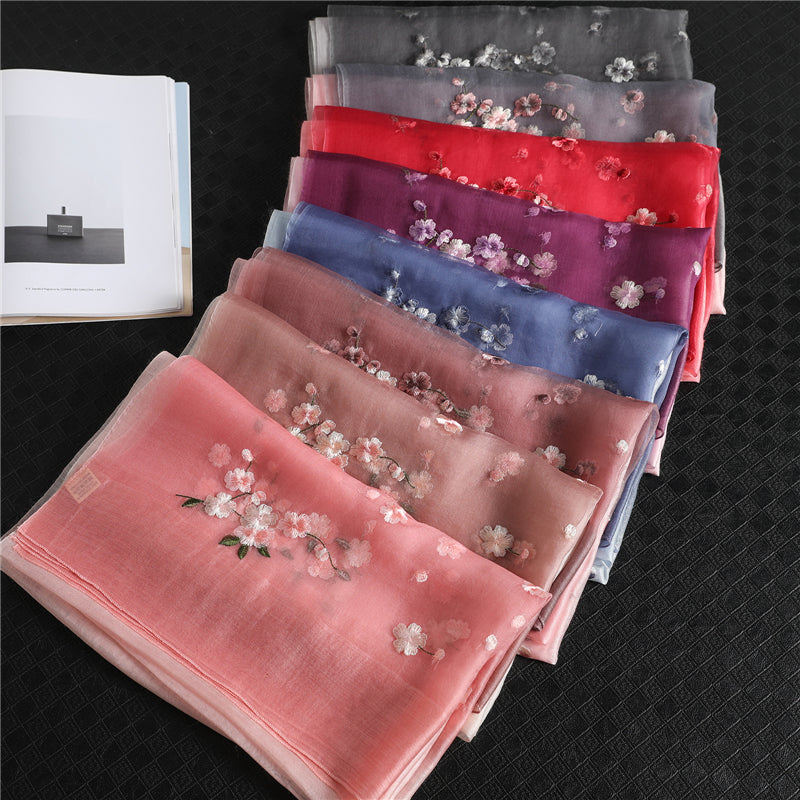 Valenzora | Women's genuine silk wool scarf