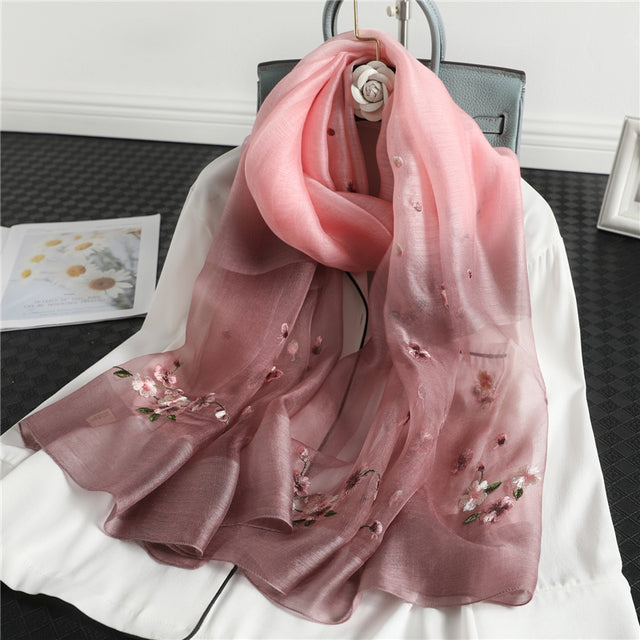 Valenzora | Women's genuine silk wool scarf