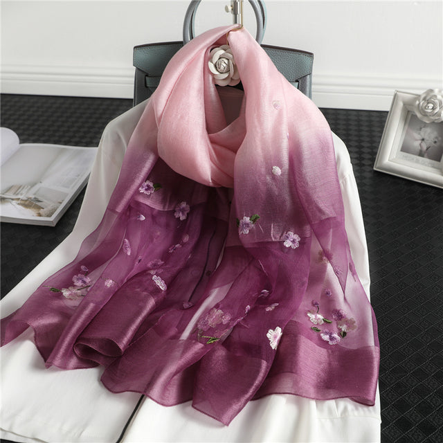 Valenzora | Women's genuine silk wool scarf