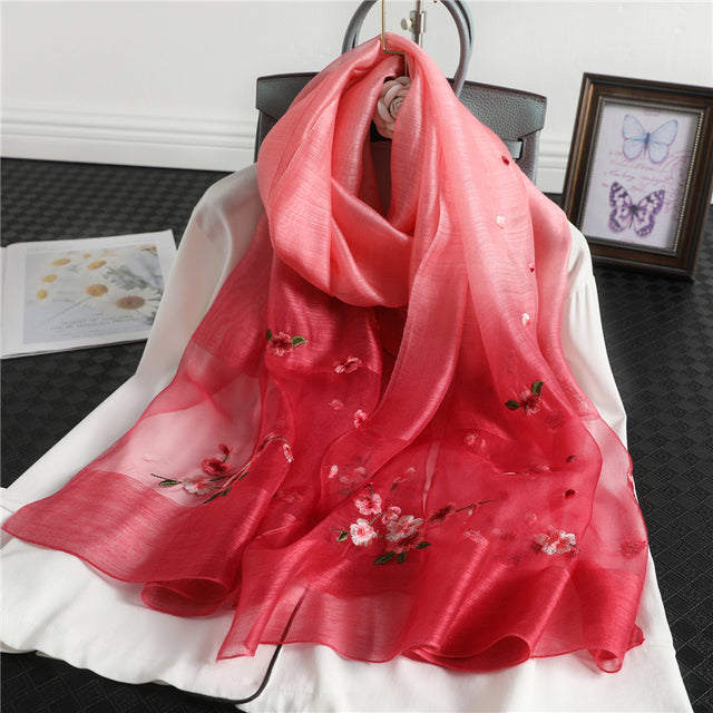 Valenzora | Women's genuine silk wool scarf