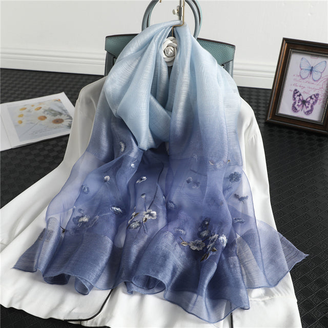 Valenzora | Women's genuine silk wool scarf
