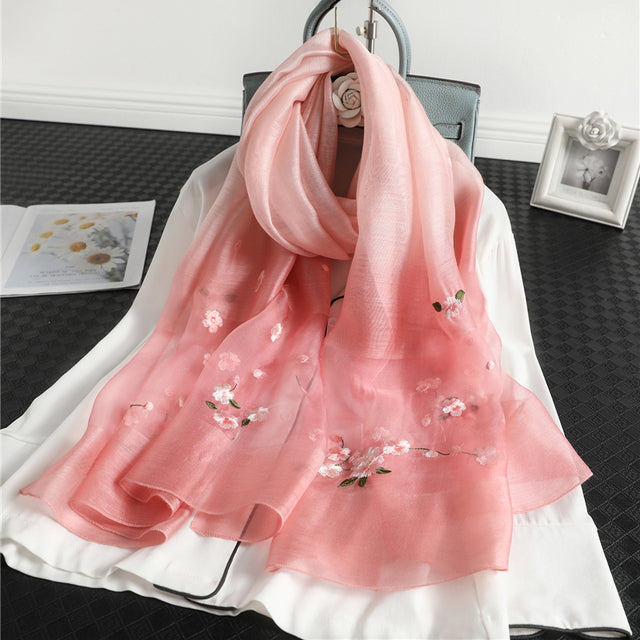 Valenzora | Women's genuine silk wool scarf