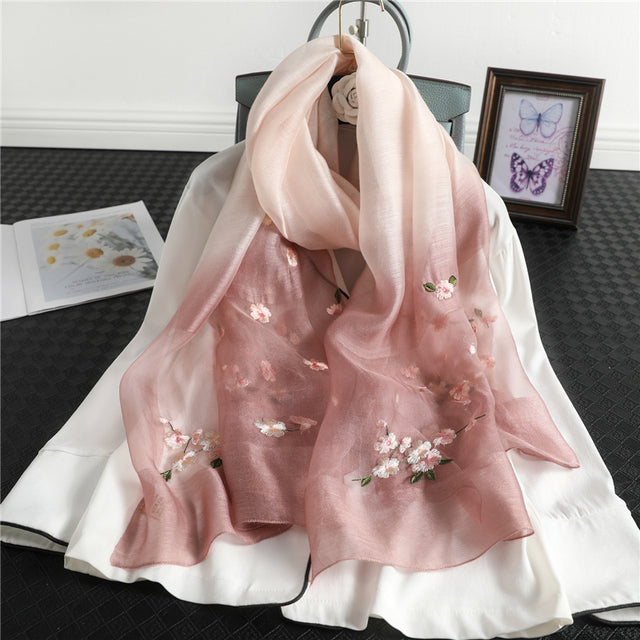 Valenzora | Women's genuine silk wool scarf