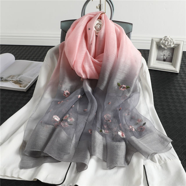 Valenzora | Women's genuine silk wool scarf