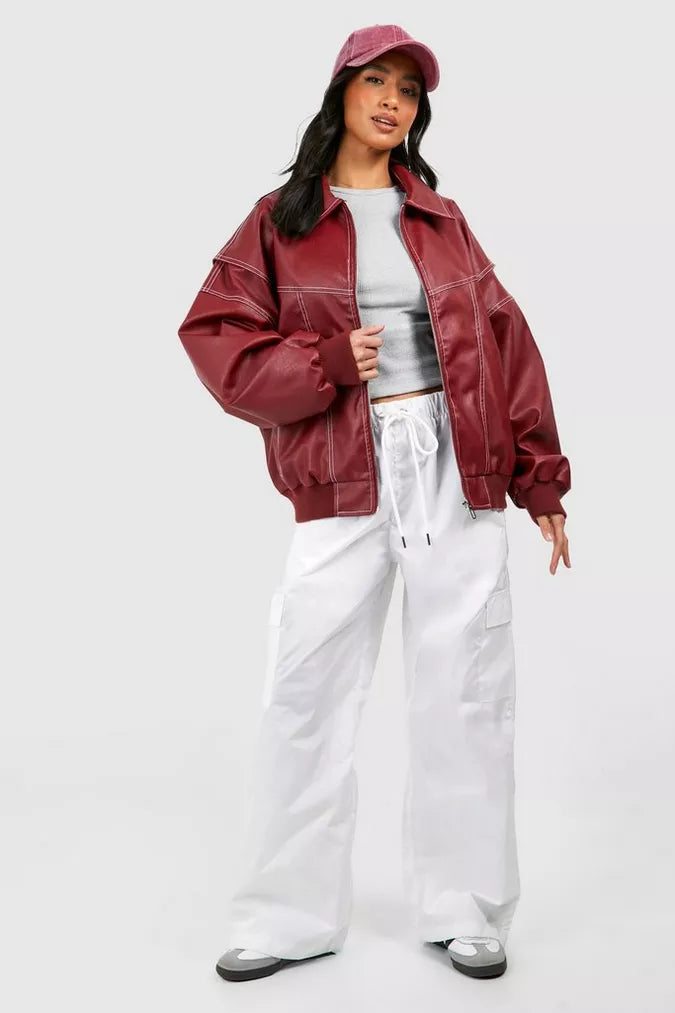 Valenzora | Oversized leather jacket with urban flair