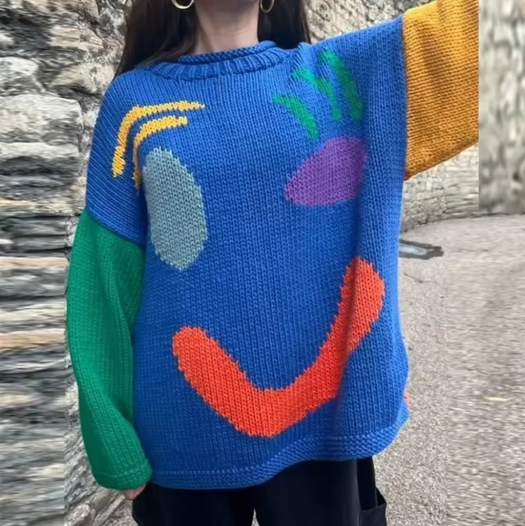 – Oversized cotton knit sweater