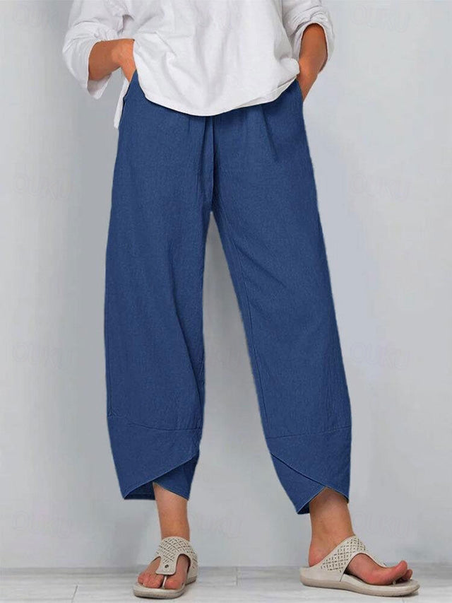 Valenzora | Comfortable wide linen trousers for women
