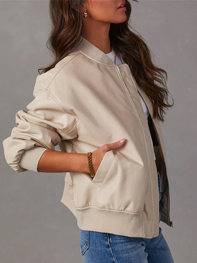 Valenzora | Loose leather jacket for women