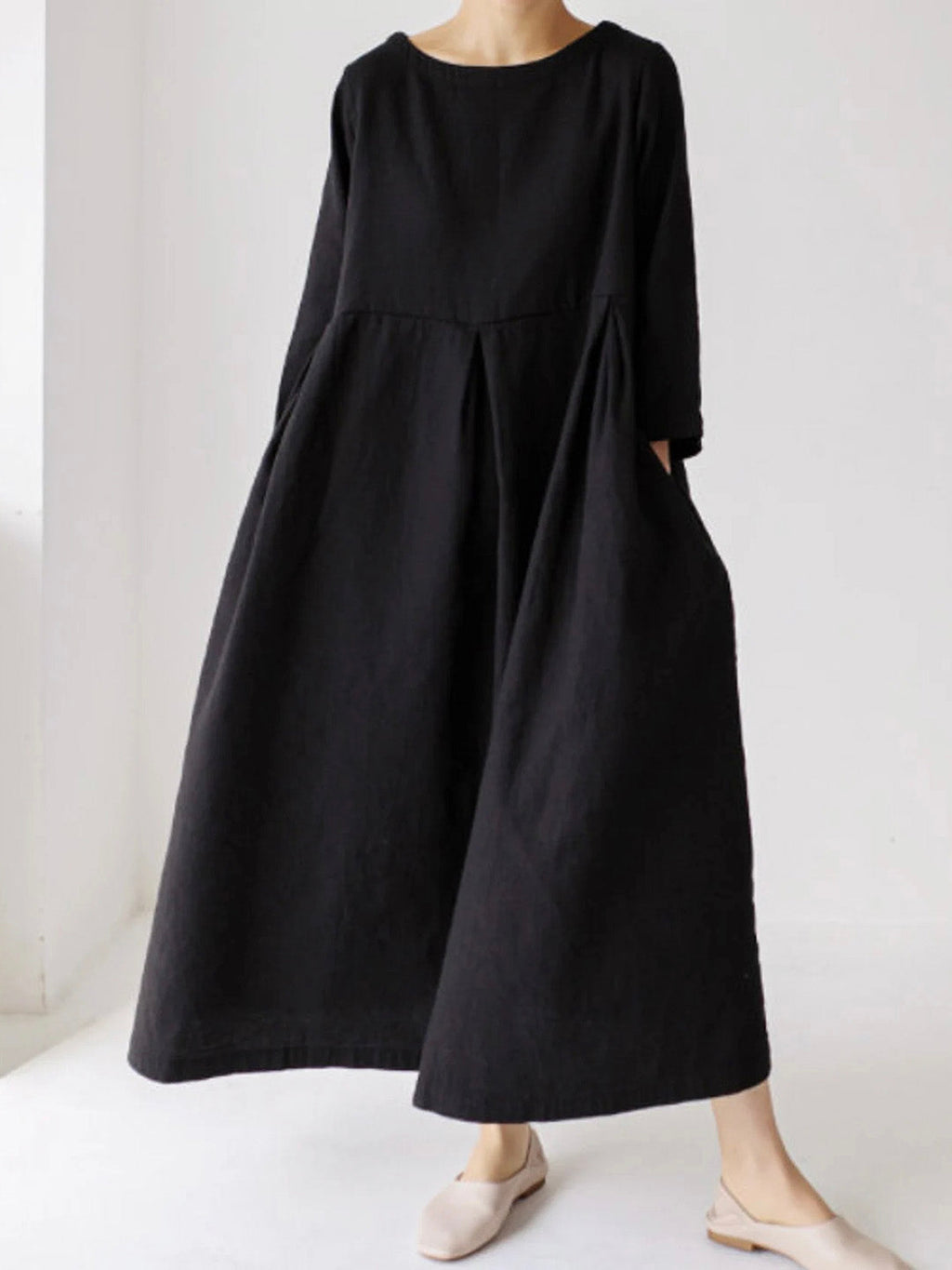 Valenzora | Lockeres Leinenkleid mit Seitentaschen