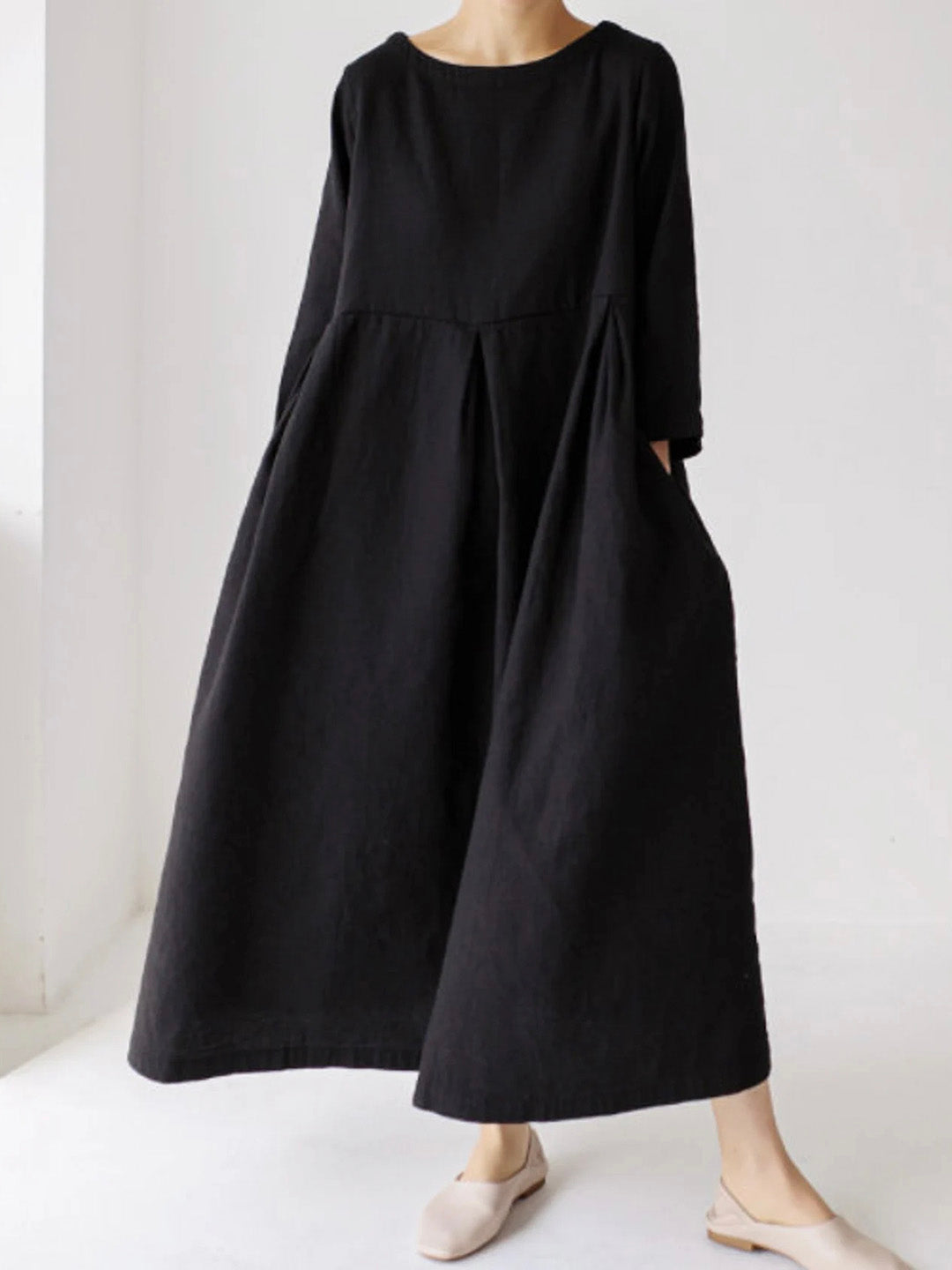 Valenzora | Lockeres Leinenkleid mit Seitentaschen