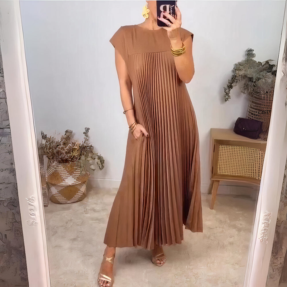 Valenzora | Elegantes, plissiertes Sommerkleid mit schmeichelhafter Passform