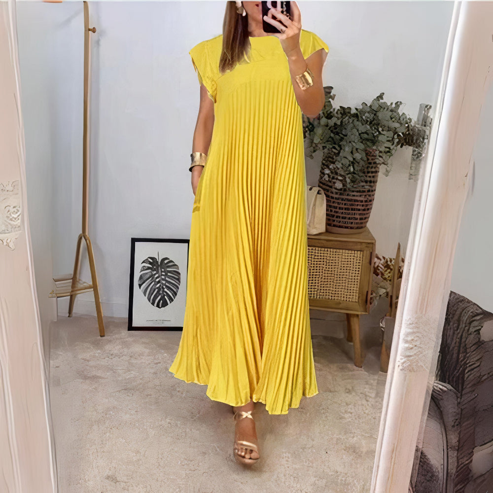 Valenzora | Elegantes, plissiertes Sommerkleid mit schmeichelhafter Passform