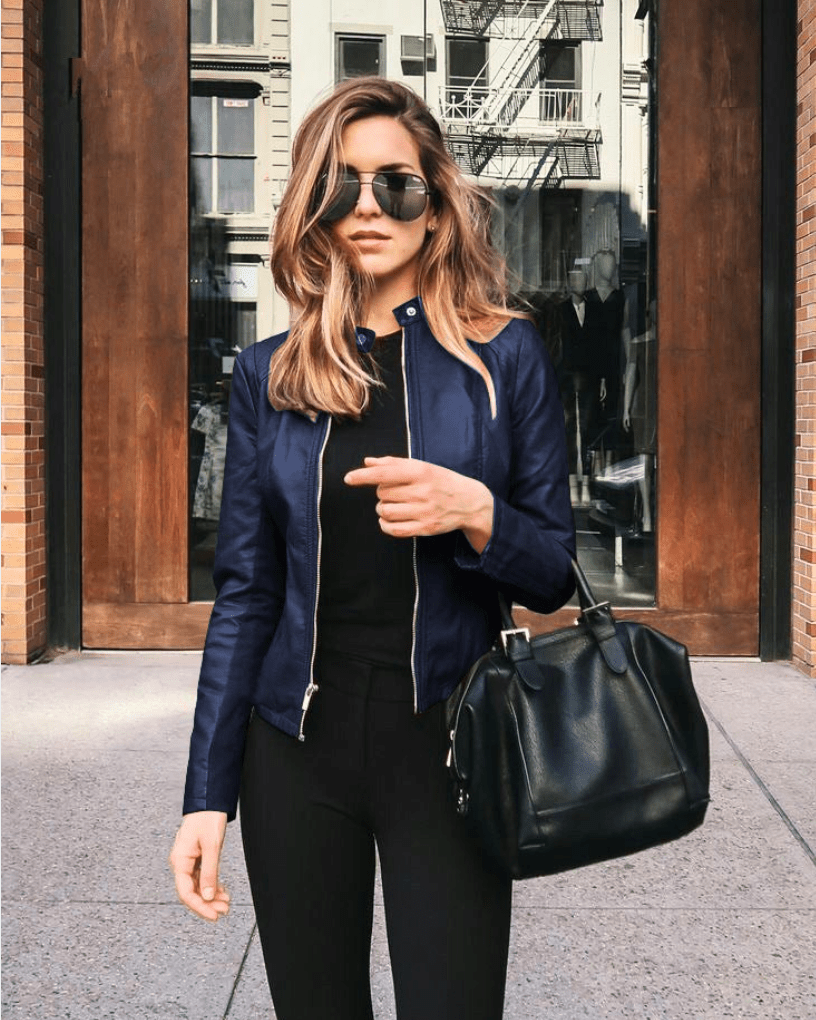 Valenzora | Damen Slim Fit Lederjacke, perfekt für den Herbst, trendy & lässig