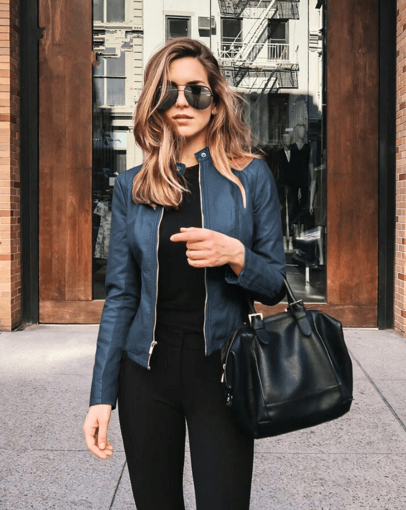 Valenzora | Damen Slim Fit Lederjacke, perfekt für den Herbst, trendy & lässig