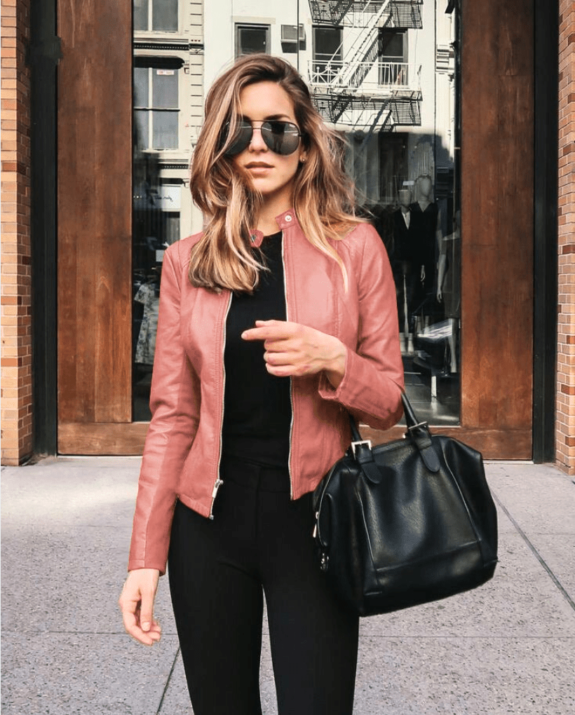 Valenzora | Damen Slim Fit Lederjacke, perfekt für den Herbst, trendy & lässig