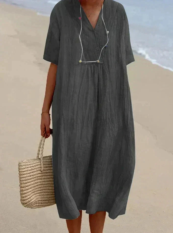 Valenzora | Elegant and lightweight cotton-linen dress for women