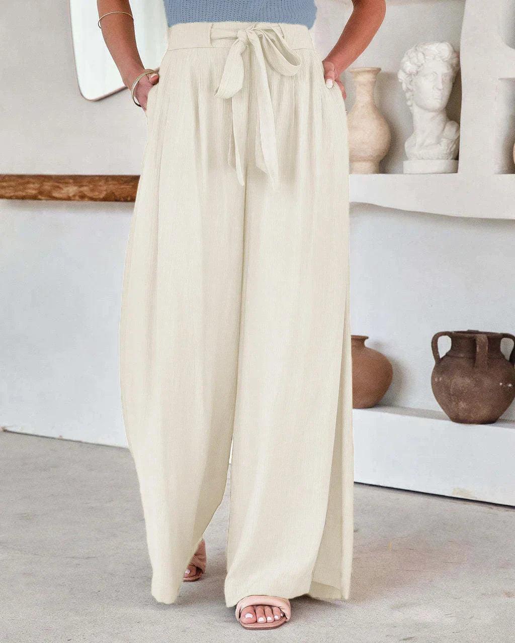Valenzora | Airy linen trousers with a wide cut for women