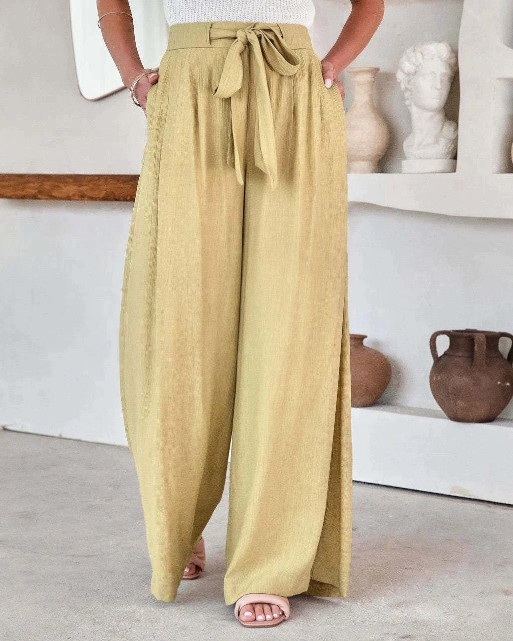 Valenzora | Airy linen trousers with a wide cut for women