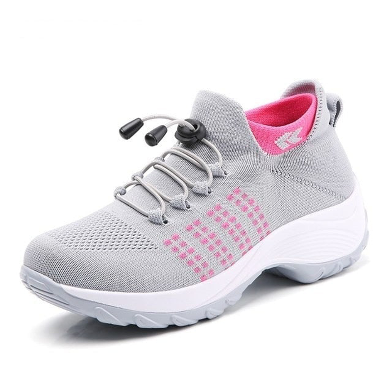 Valenzora | Breathable Slip-on Sneakers with Adjustable Laces for Women