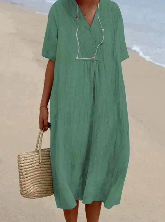 Valenzora | Elegant and lightweight cotton-linen dress for women