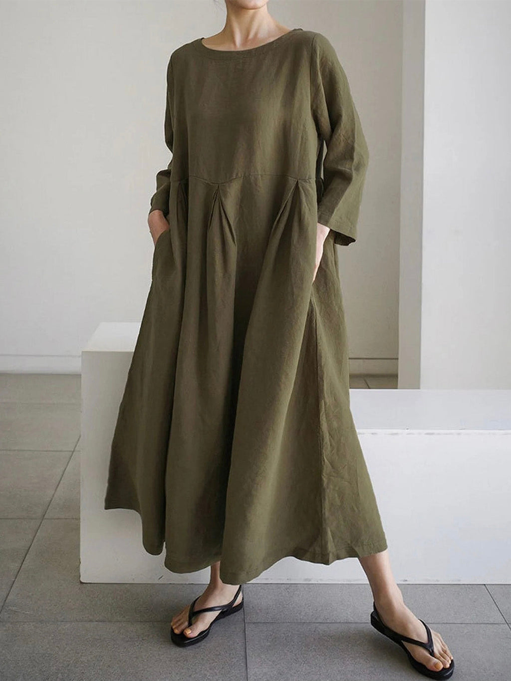 Valenzora | Lockeres Leinenkleid mit Seitentaschen